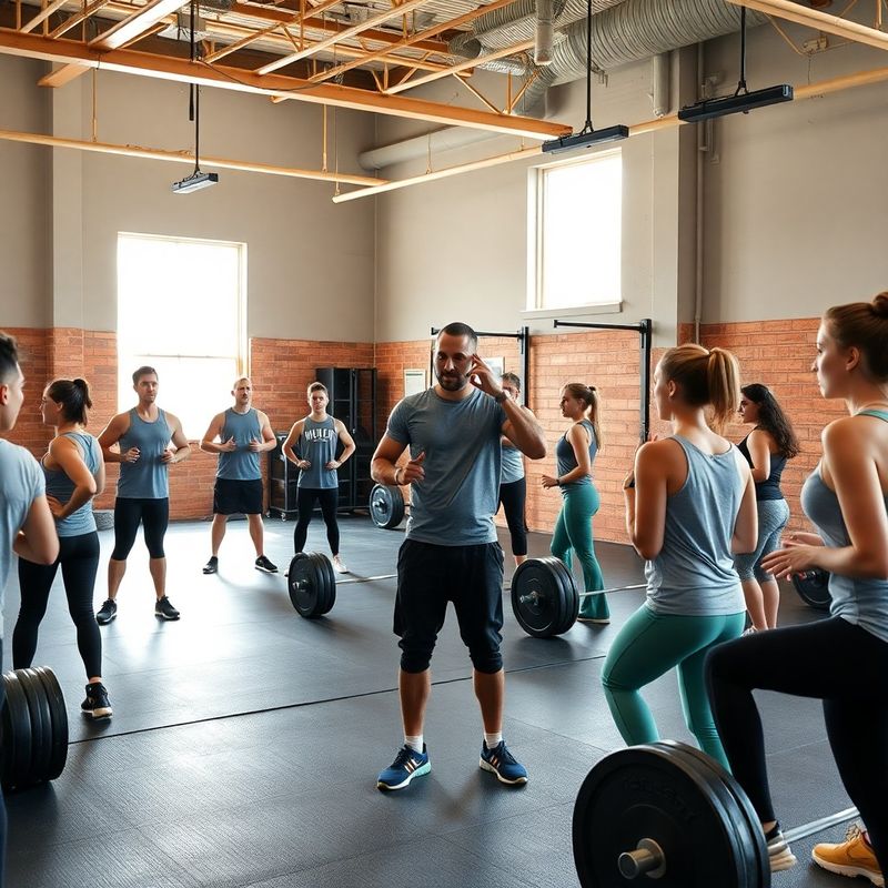 A small group class of 12 at Modern Collective with a coach correcting form mid-rep